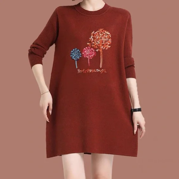 green emerald velvet dress white mark Women's Phebe Embroidered Sweater Dress (Brown, S) at Amazon  Women's Clothing store